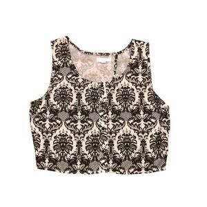 Mine Crop Top Damask Print